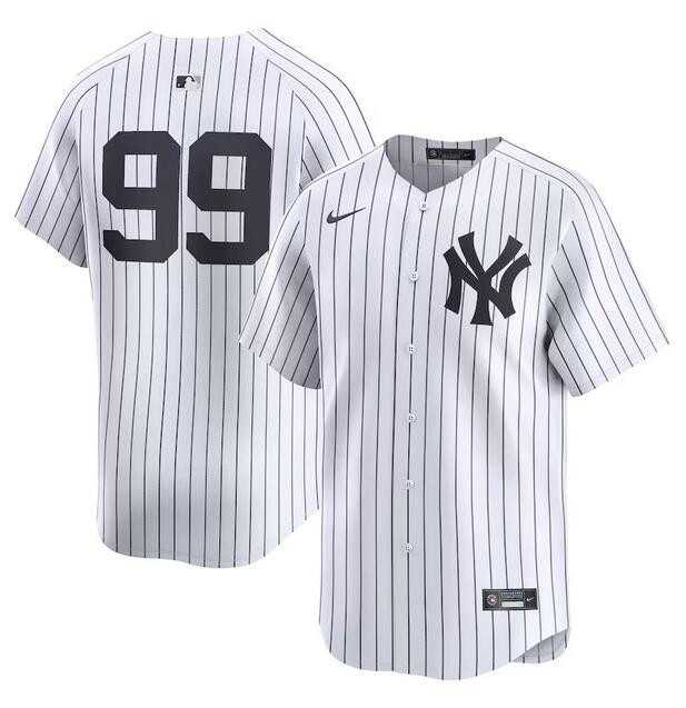 Mens New York Yankees #99 Aaron Judge White Home Limited Stitched Jersey Dzhi